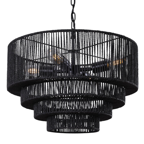 Furmint chandelier light, Black