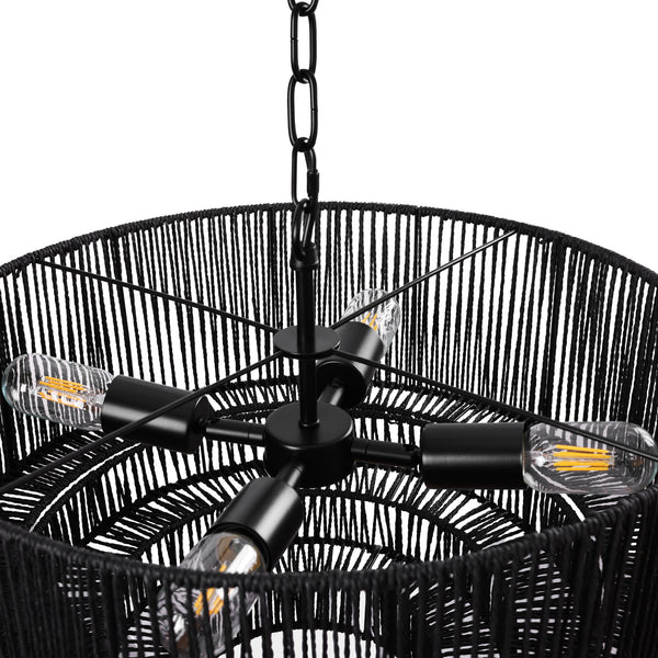 Furmint chandelier light, Black