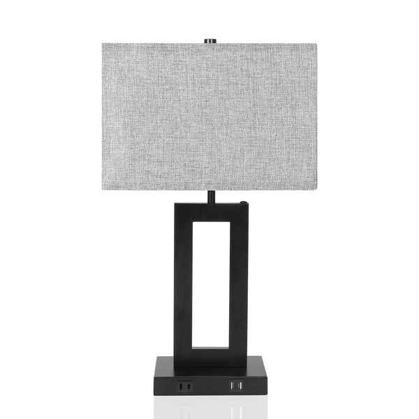 Gamaret table lamp, Gray Shade-Black Base