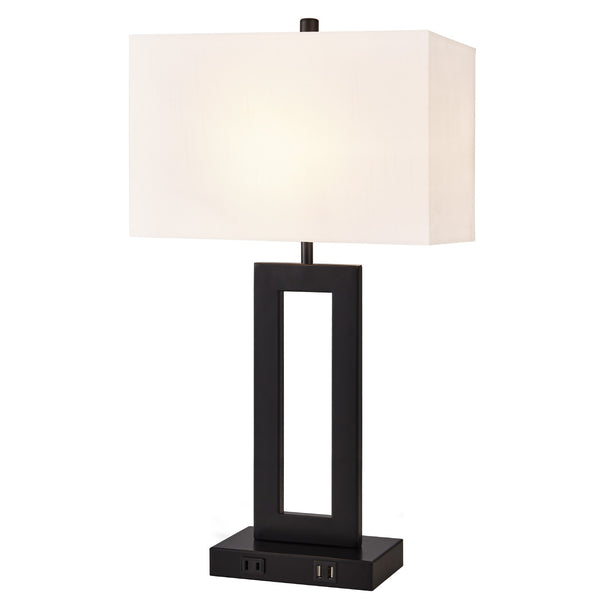 Gamaret table lamp, White Shade-Black Base
