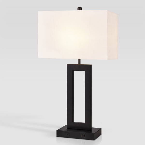 Gamaret table lamp, White Shade-Black Base