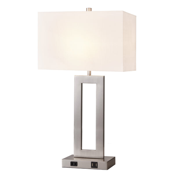Gamaret table lamp, White Shade-Nickel Base