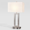 Gamaret table lamp, White Shade-Nickel Base