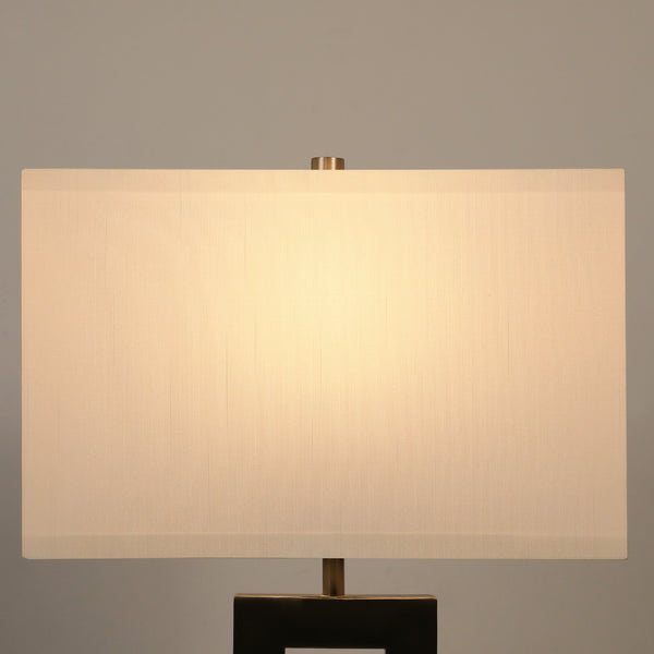 Gamaret table lamp, White Shade-Nickel Base