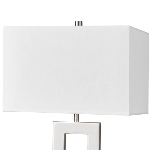 Gamaret table lamp, White Shade-Nickel Base