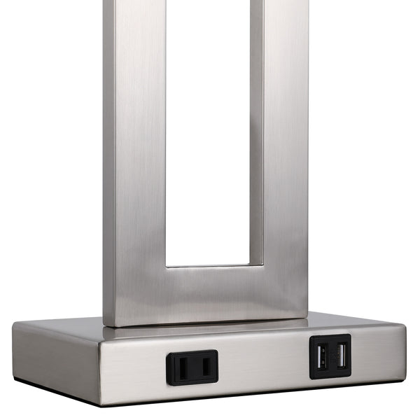 Gamaret table lamp, White Shade-Nickel Base