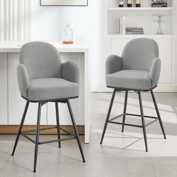 Gamay bar stool, Gray Sacy Fabric