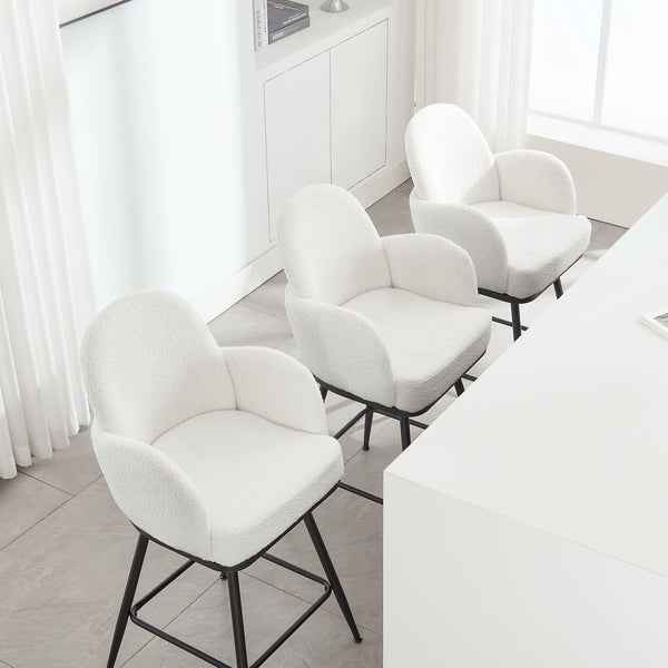 Gamay bar stool, White Sacy Fabric