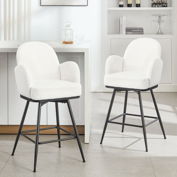 Gamay bar stool, White Sacy Fabric