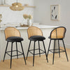 Giallo bar stool, Black Ribol Leather/Bar Height