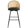 Giallo bar stool, Black Ribol Leather/Bar Height