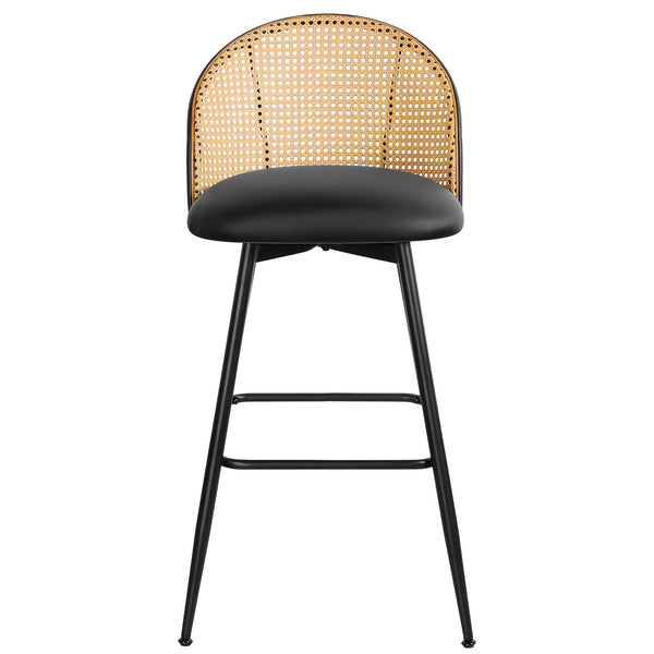 Giallo bar stool, Black Ribol Leather/Bar Height