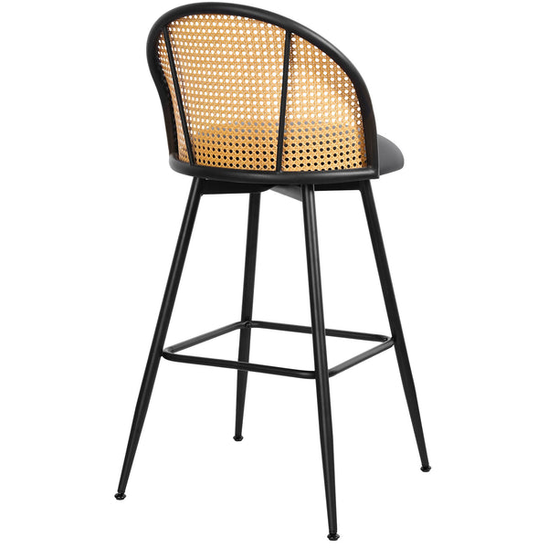 Giallo bar stool, Black Ribol Leather/Bar Height