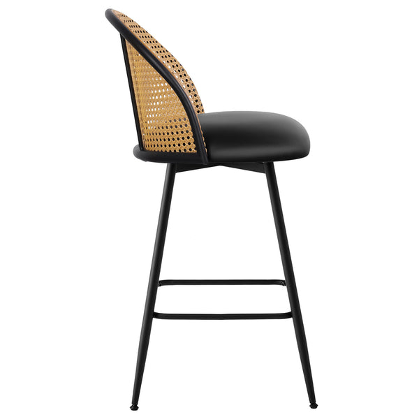 Giallo bar stool, Black Ribol Leather/Counter Height
