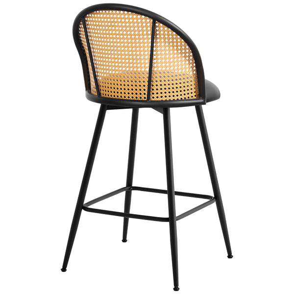 Giallo bar stool, Black Ribol Leather/Counter Height