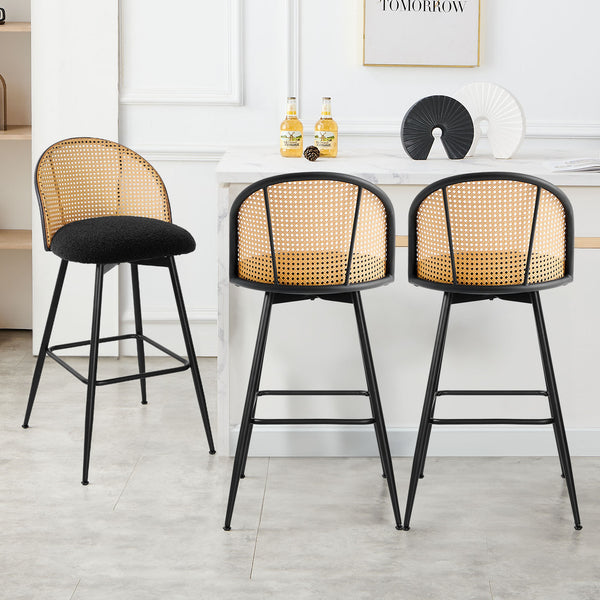 Giallo bar stool, Black Sacy Fabric/Bar Height