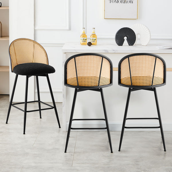 Giallo bar stool, Black Sacy Fabric/Counter Height