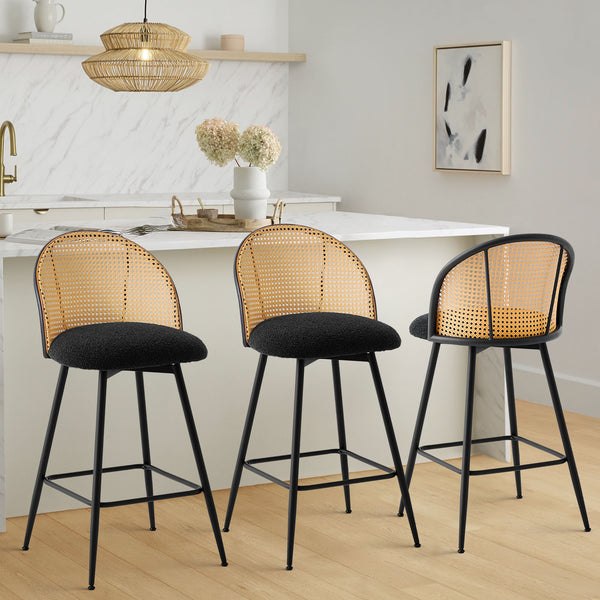 Giallo bar stool, Black Sacy Fabric/Counter Height