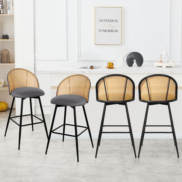 Giallo bar stool, Gray Ribol Leather/Bar Height