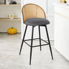 Giallo bar stool, Gray Ribol Leather/Bar Height