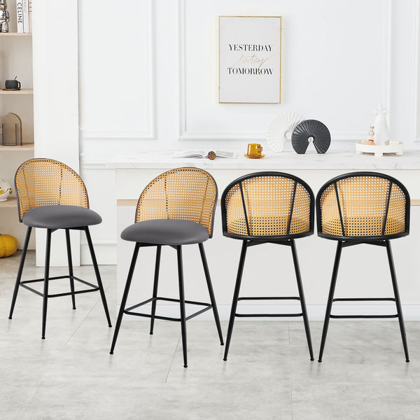 Giallo bar stool, Gray Ribol Leather/Counter Height