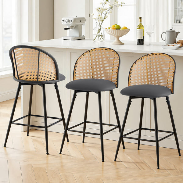 Giallo bar stool, Gray Ribol Leather/Counter Height