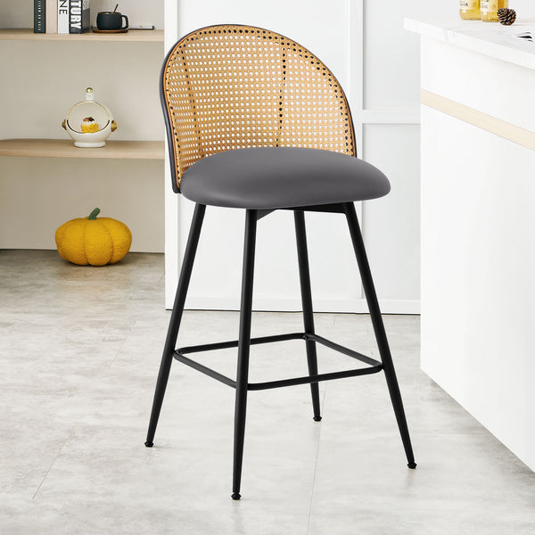 Giallo bar stool, Gray Ribol Leather/Counter Height
