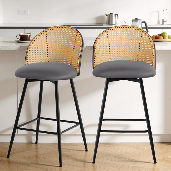Giallo bar stool, Gray Ribol Leather/Counter Height