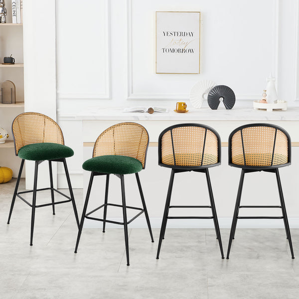 Giallo bar stool, Green Sacy Fabric/Bar Height