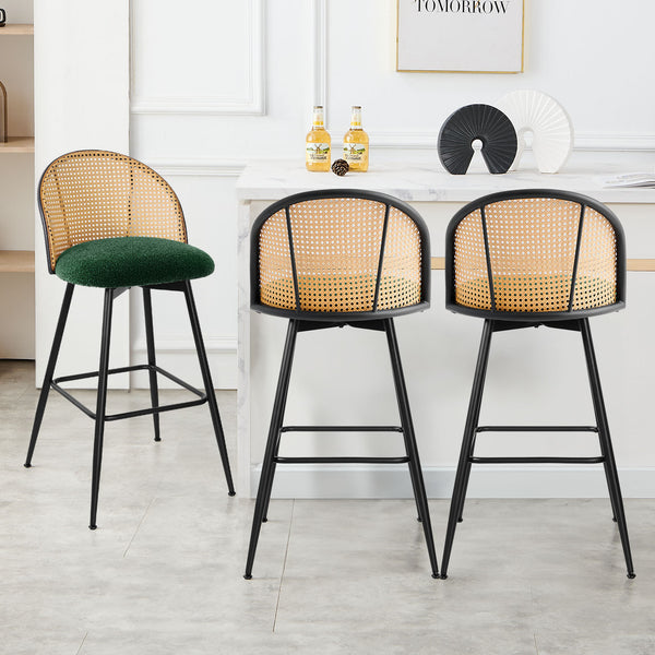Giallo bar stool, Green Sacy Fabric/Bar Height