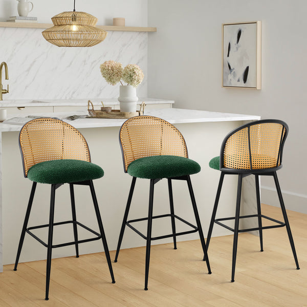 Giallo bar stool, Green Sacy Fabric/Bar Height