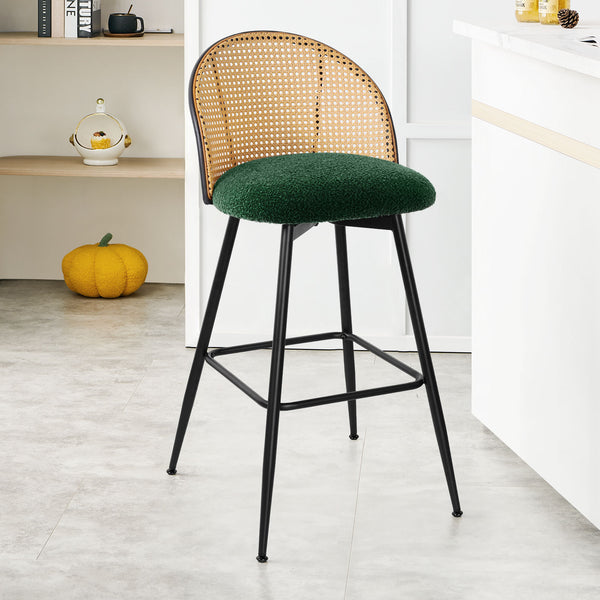 Giallo bar stool, Green Sacy Fabric/Bar Height
