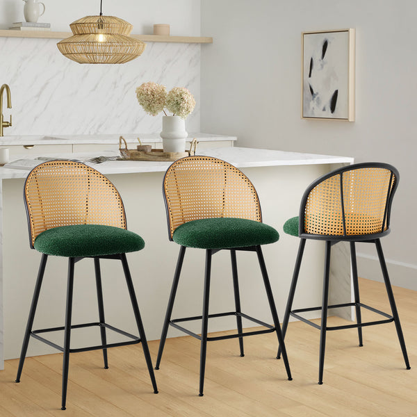 Giallo bar stool, Green Sacy Fabric/Counter Height