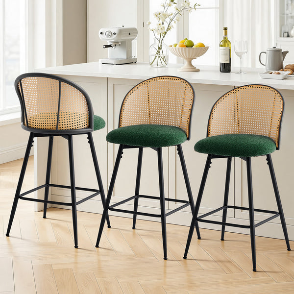 Giallo bar stool, Green Sacy Fabric/Counter Height
