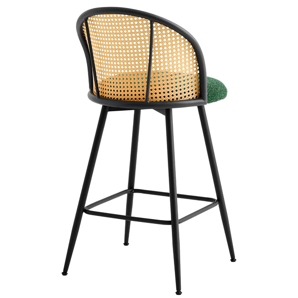 Giallo bar stool, Green Sacy Fabric/Counter Height