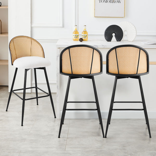 Giallo bar stool, White Sacy Fabric/Bar Height