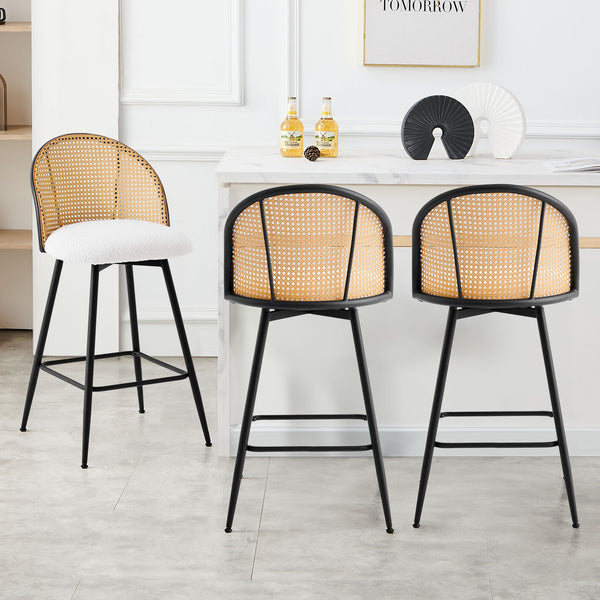 Giallo bar stool, White Sacy Fabric/Counter Height