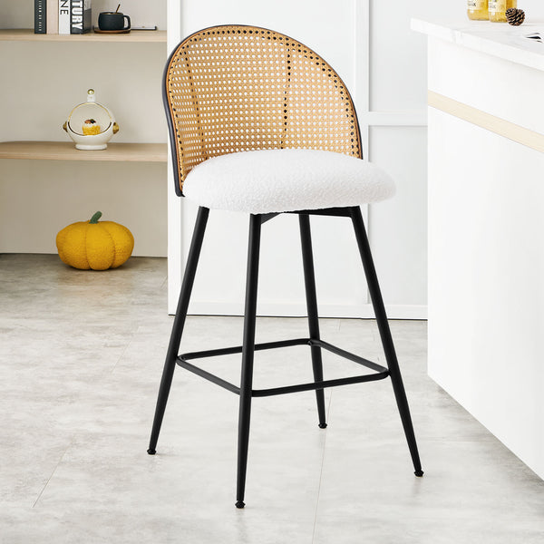 Giallo bar stool, White Sacy Fabric/Counter Height