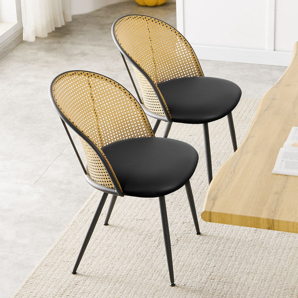 Giallo Dining Chair in Black Ribol Leather