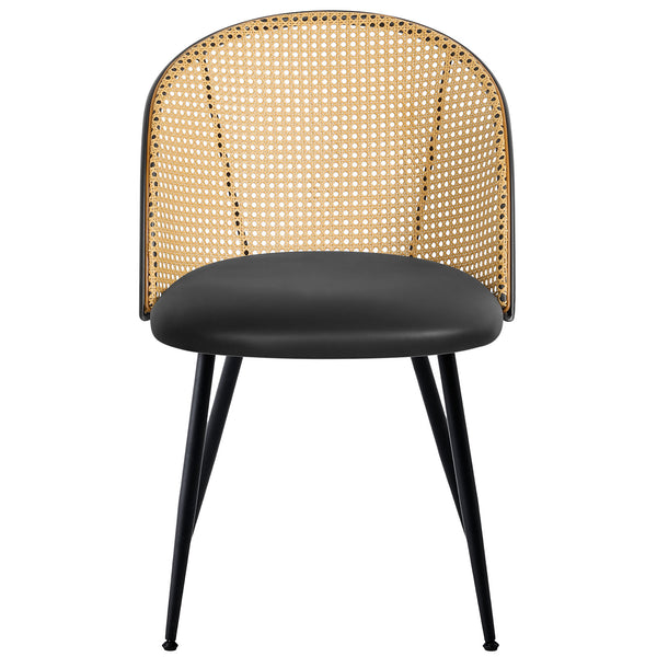 Giallo Dining Chair in Black Ribol Leather