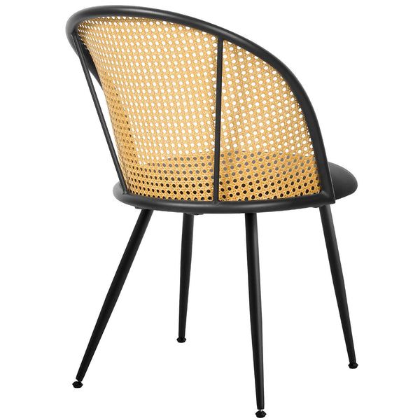 Giallo Dining Chair in Black Ribol Leather