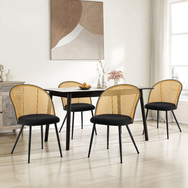 Giallo Dining Chair in Black Sacy Fabric