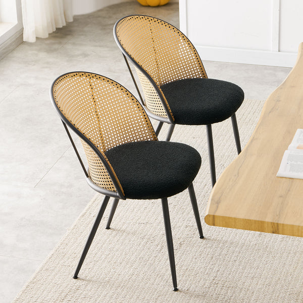 Giallo Dining Chair in Black Sacy Fabric