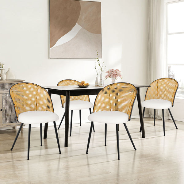 Giallo Dining Chair in Cream Ribol Leather