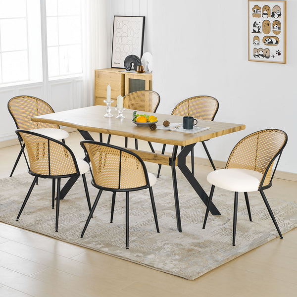 Giallo Dining Chair in Cream Ribol Leather