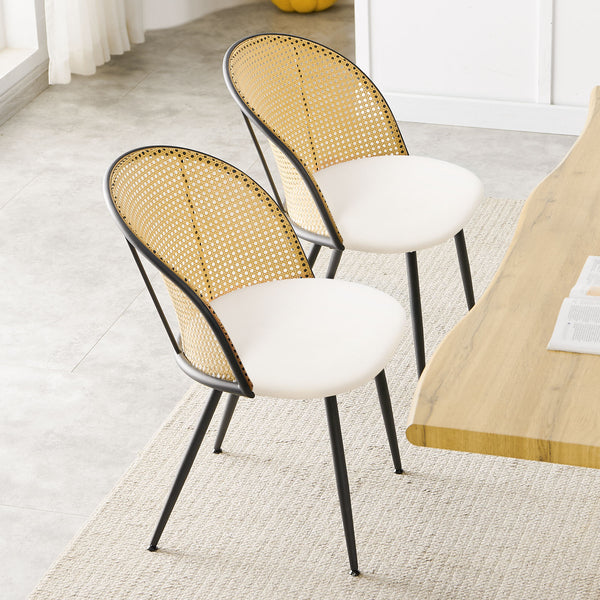Giallo Dining Chair in Cream Ribol Leather