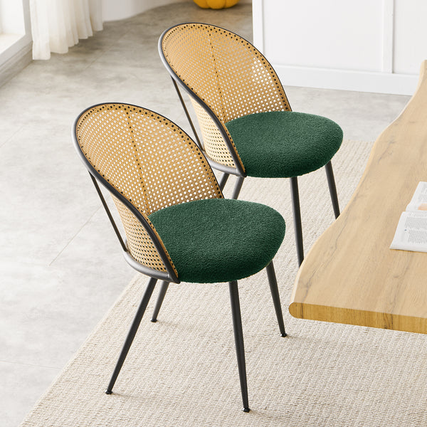 Giallo Dining Chair in Green Sacy Fabric