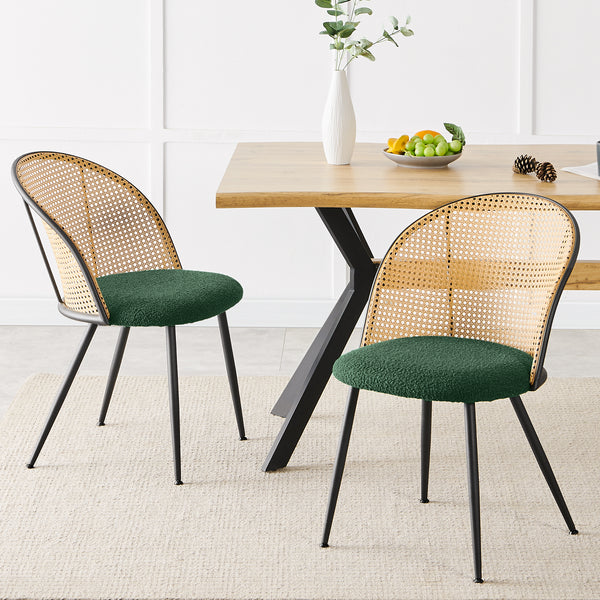 Giallo Dining Chair in Green Sacy Fabric