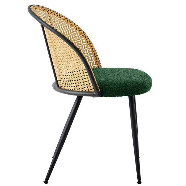 Giallo Dining Chair in Green Sacy Fabric