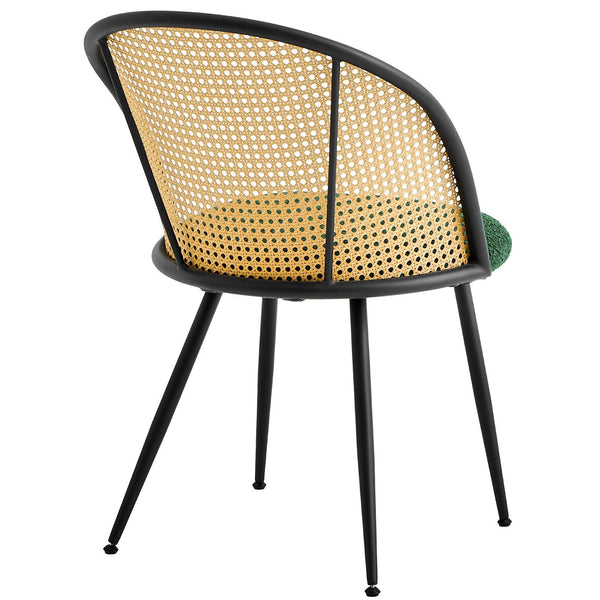 Giallo Dining Chair in Green Sacy Fabric